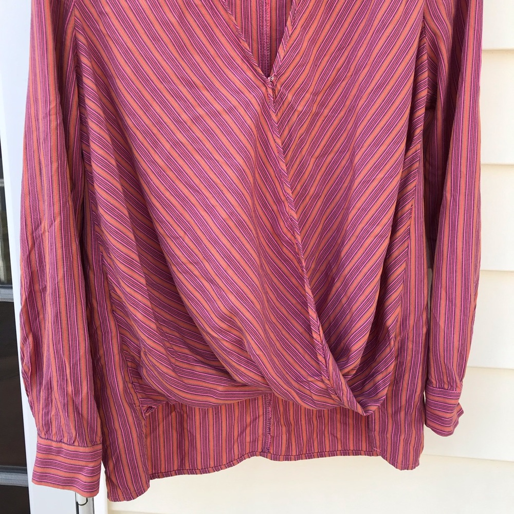 Bcbgeneration Deep V Striped Crossover Blouse - image 3